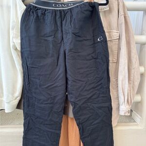 Coach Men's Black Lightweight Flannel Lounge Pants with Bag SZ S NWT